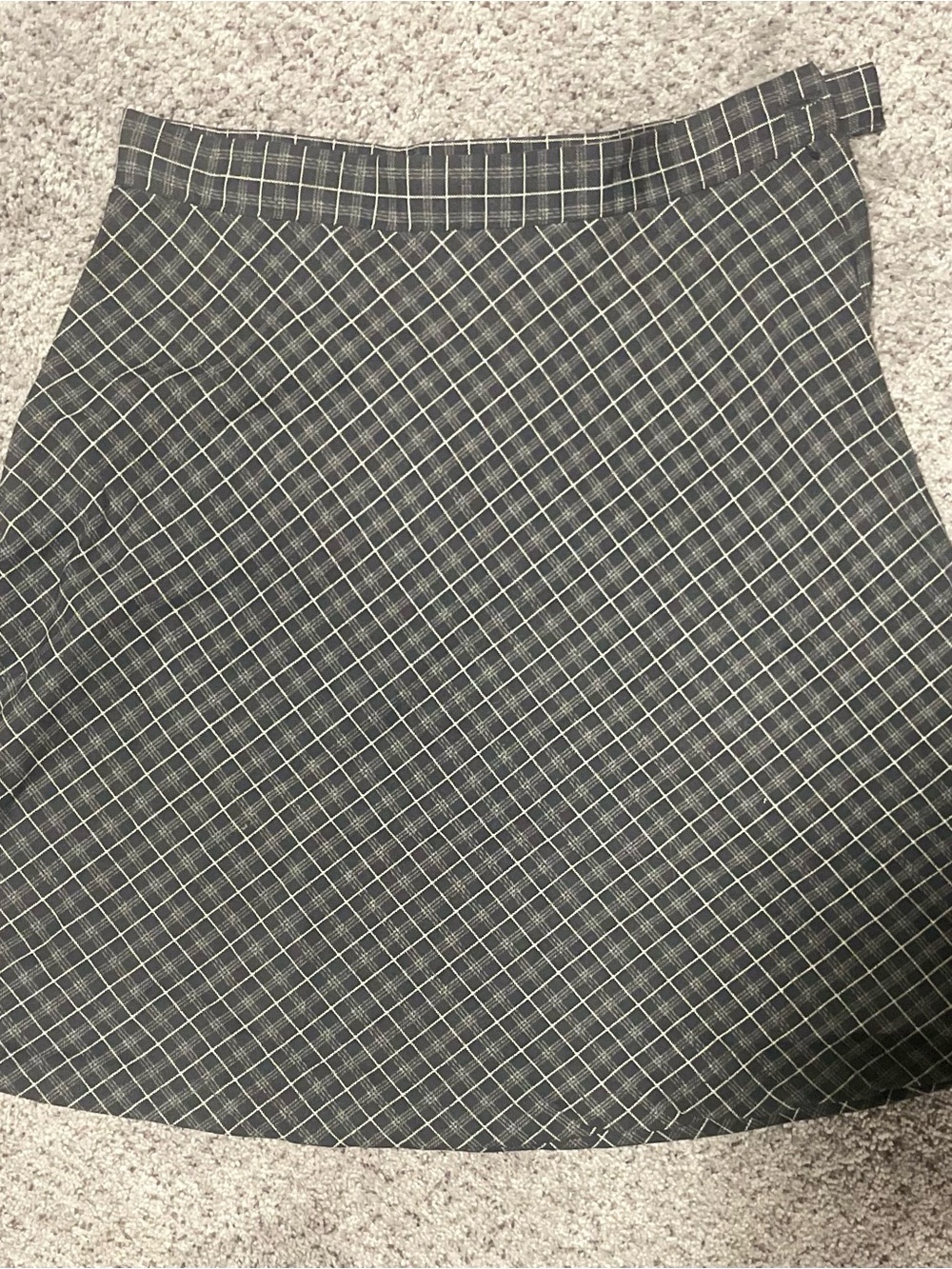 Evidence Plaid A-Line Mini Skirt Grunge Grid